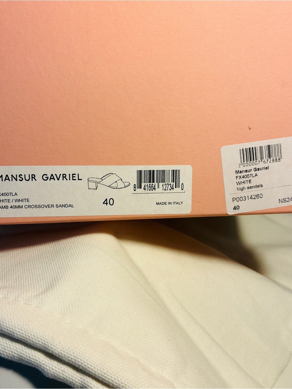 Mansur Gavriel Women’s Crossover White High Sandals W/Bag Size 40 - Picture 11 of 11